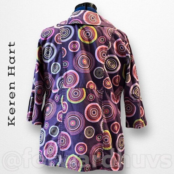 Keren Hart Purple Flare Sleeve Hippy Jacket Size Small - Picture 4 of 12
